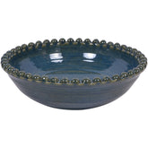 Mediterranean Reactive Glaze Ceramic Bowl Blue Green